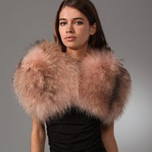 Alice + Olivia Fur Bolero Pink - Size Medium